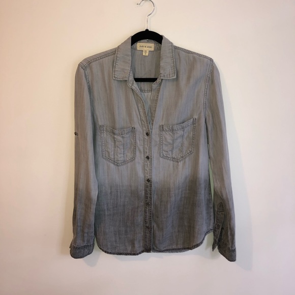 Gray Ombré Chambray Button Down - Picture 1 of 6